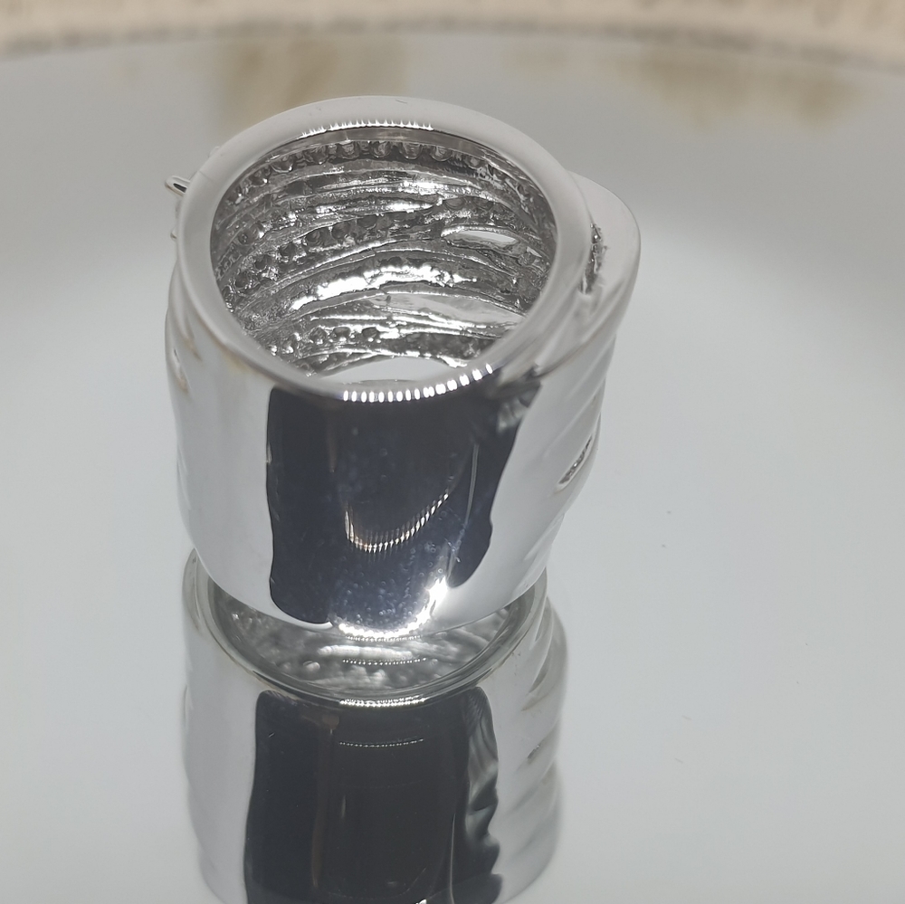 Silver CZ Multi-Row Stacked Ring - Picture 3 of 3